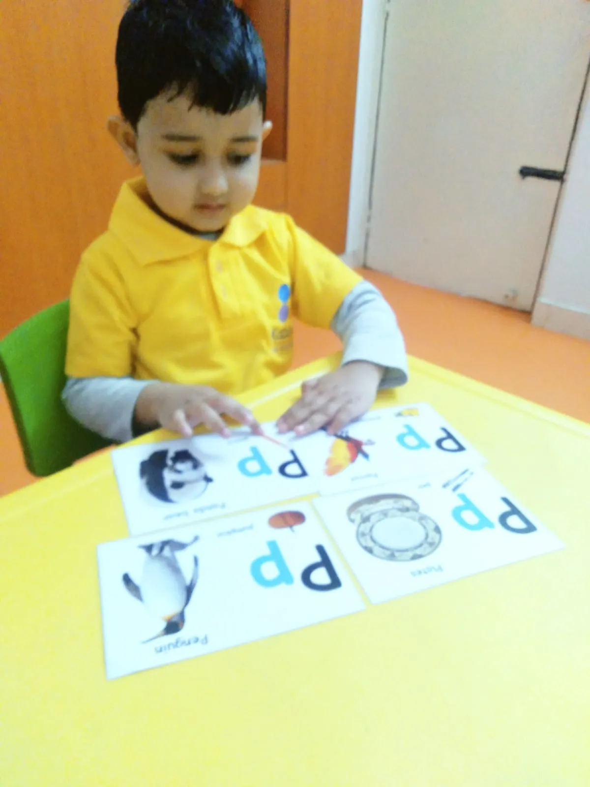 Child learning alphabet