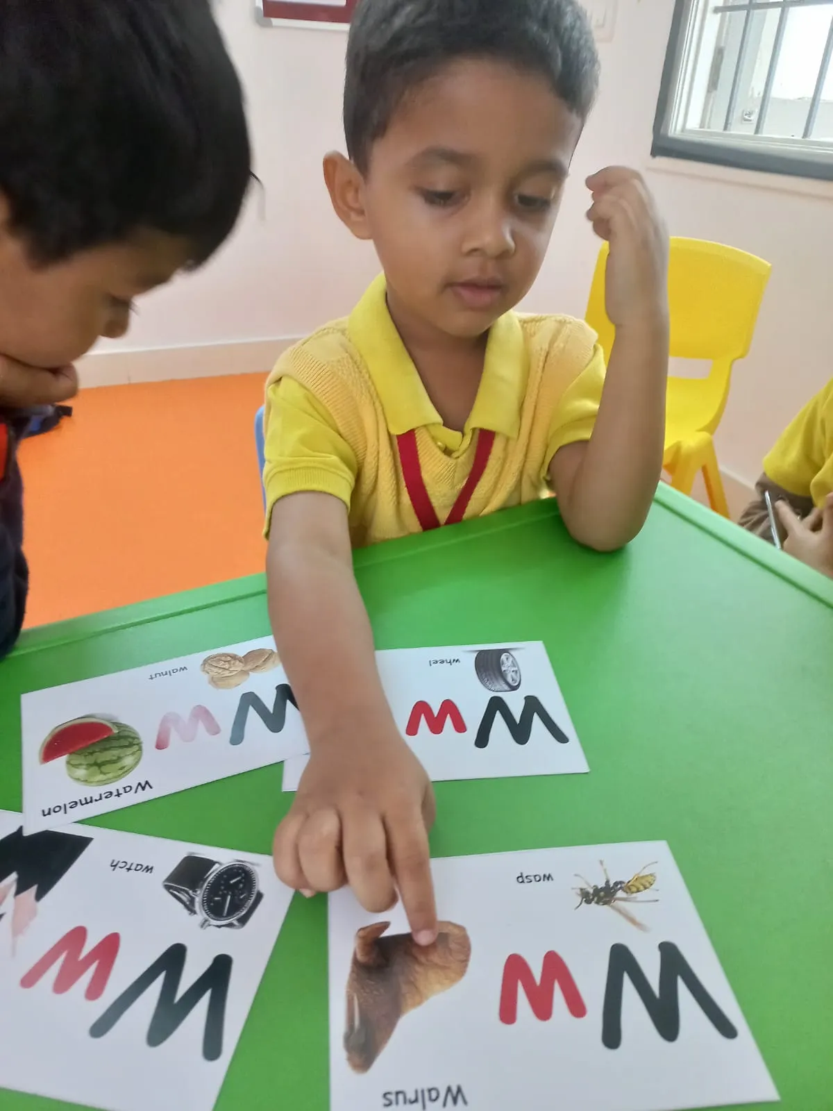 Children learning letters